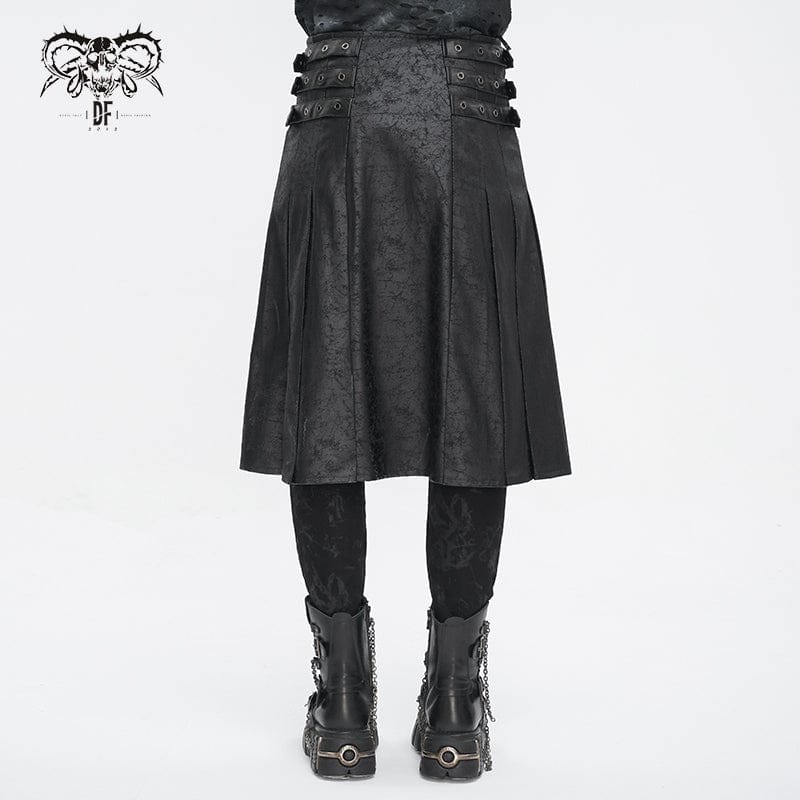 Iron Reign – Gothic Multi-Buckle Kilt für Männer