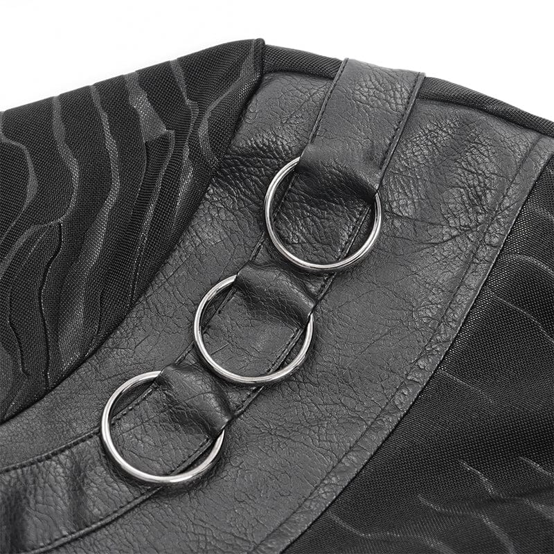 Obsidian Oath – Gothic Chain Sweater mit Stehkragen