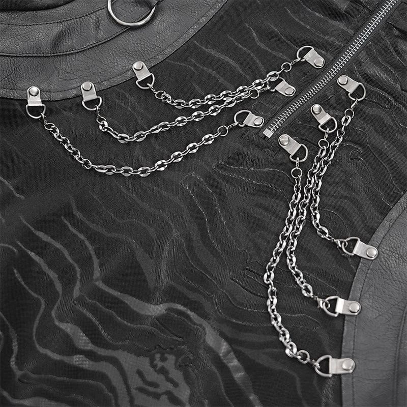 Obsidian Oath – Gothic Chain Sweater mit Stehkragen