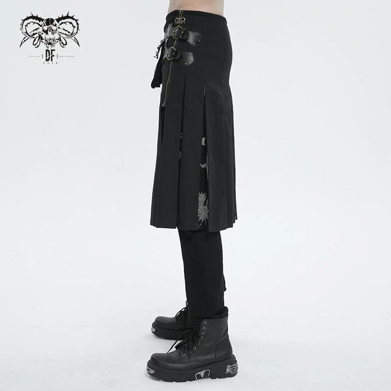 Devil Fashion Kilt for men – Gothic skirt with batik details