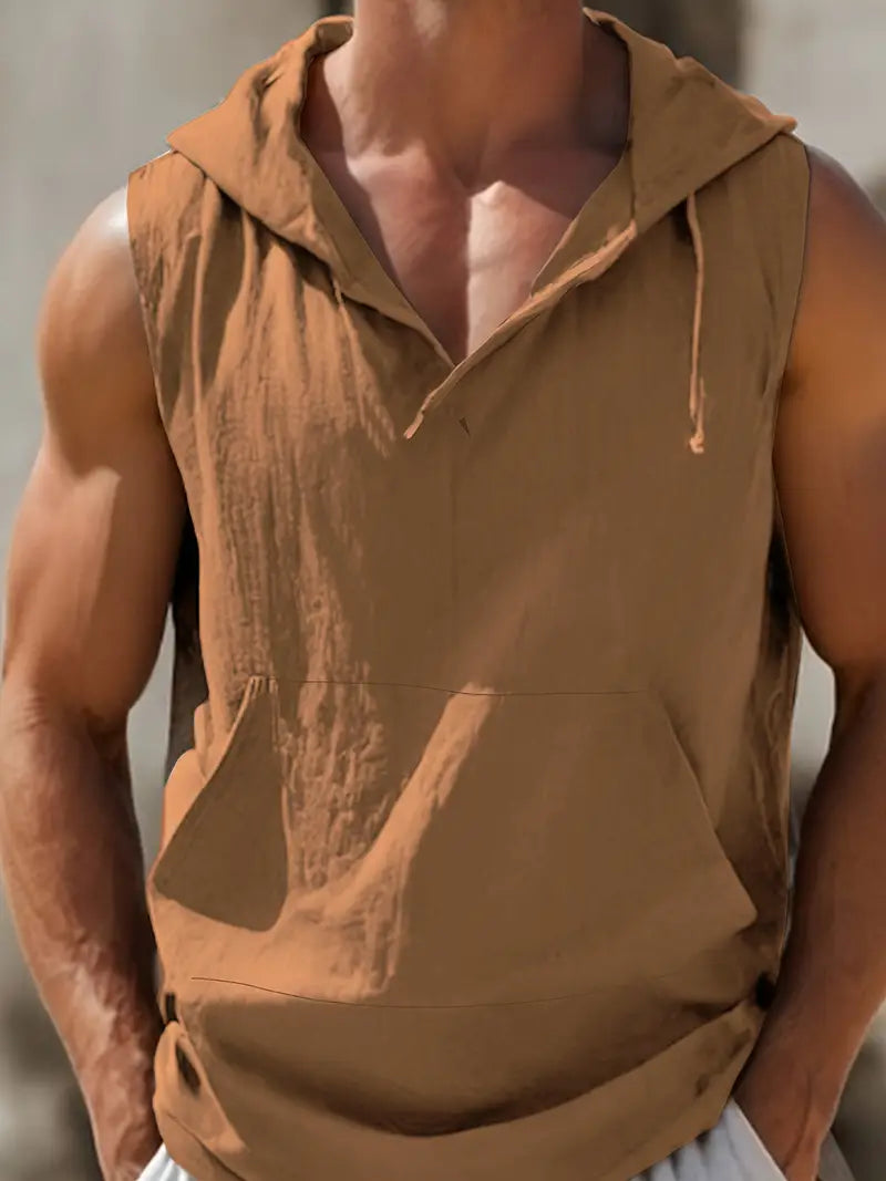 Sleeveless hoodie for men – lightweight, comfortable &amp; sporty