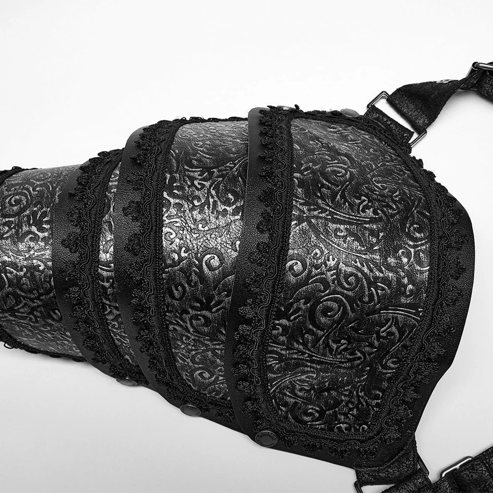 Punk Rave – Gothic Schulterharness „Aetherbound Pauldron“ mit Rüstungselementen