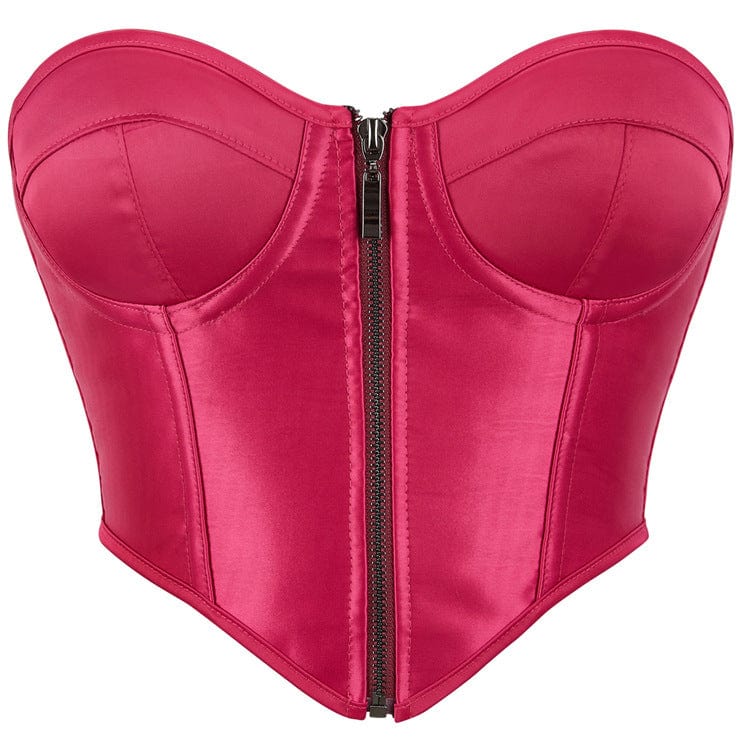 Damen-Gothic-Überbrust-Korsett mit Reißverschluss und Verstärkung – Elegantes, figurbetontes Design für einen dramatischen Gothic-Look