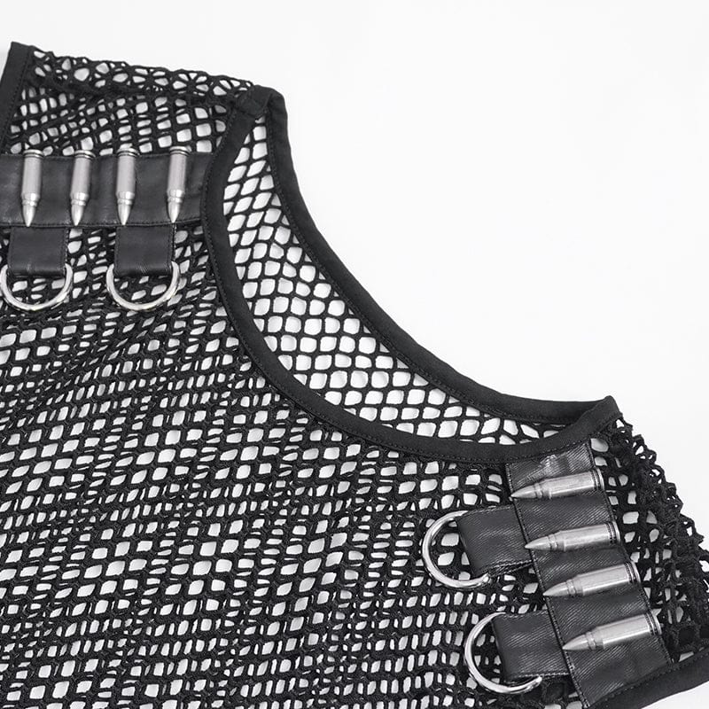 Stylisches Herren-Mesh-Top ideal für Gothic- und Fetish-Events