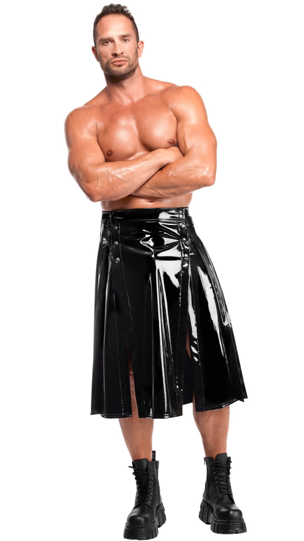 Detailaufnahme des glänzenden PVC-Materials und der strukturierten Form