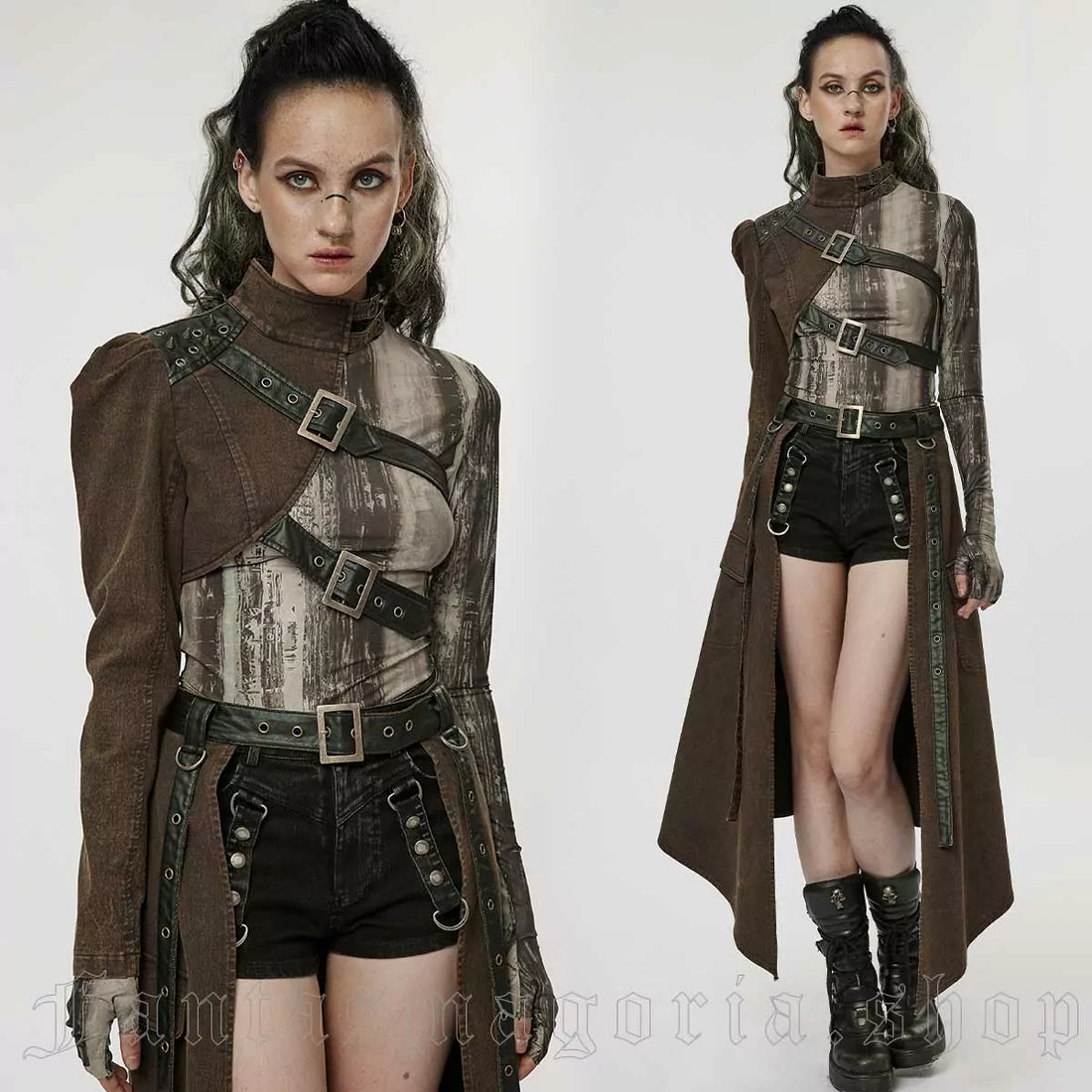 Punk Rave – One-Arm Harness-Bolero „Dominion Asymmetra“ im Post-Apocalyptic Style