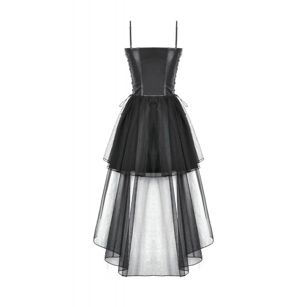 Dark in Love Isolde Buckled Corset Dress Gothic-Kleid aus Kunstleder & Mesh