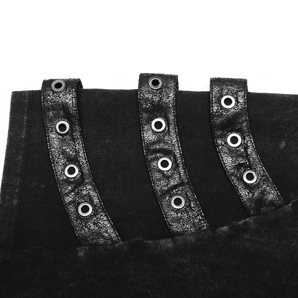 Punk Rave Herren Tank Top mit Kapuze – Distressed Look, asymmetrisch, schwarz.