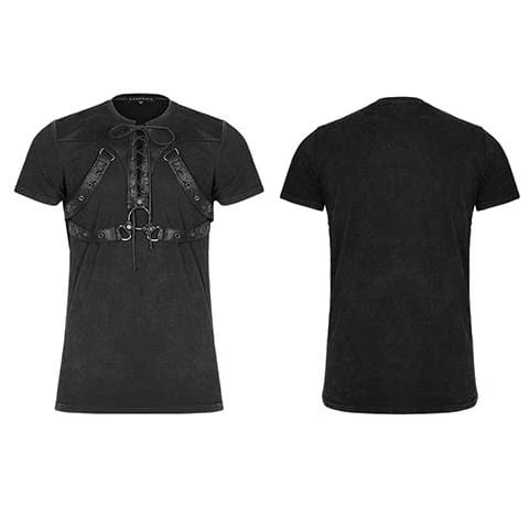 Vortex Vice – Punk Lace-Up T-Shirt with Straps