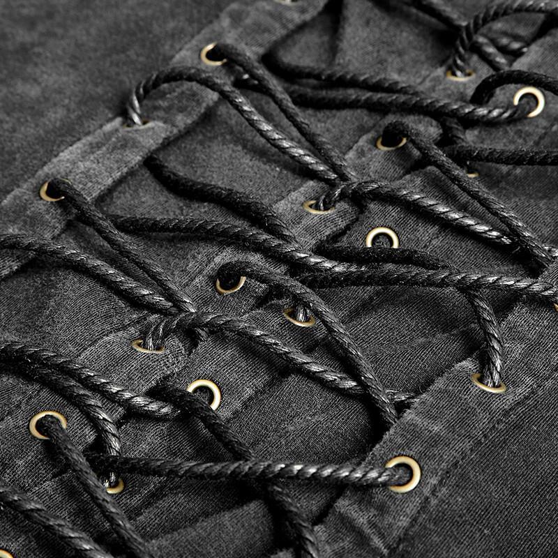Nocturne Fuel – Retro Lace-Up Tanktop mit Schnallen