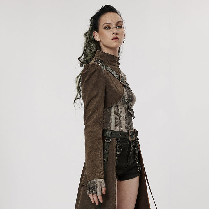 Punk Rave – One-Arm Harness-Bolero „Dominion Asymmetra“ im Post-Apocalyptic Style
