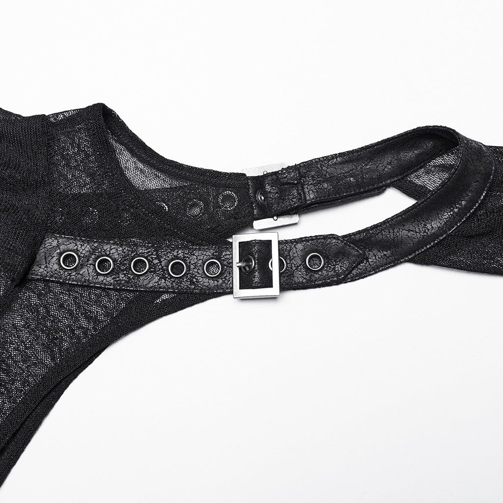 Punk Rave – Post Apocalyptic Slipdress mit Mesh-Bolero & Kapuze