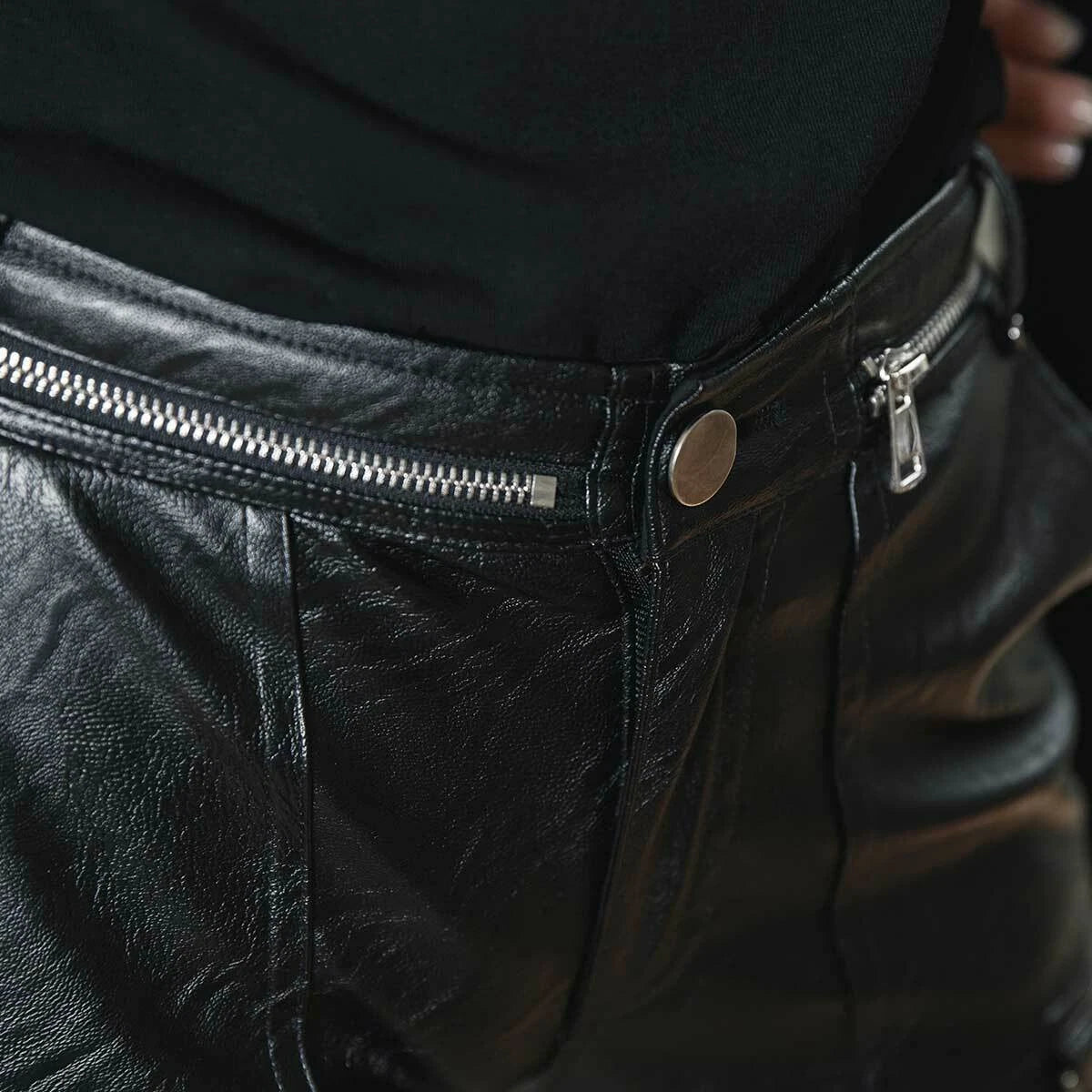 Punk Rave Damen Kunstleder-Riemenhose mit D-Ringen