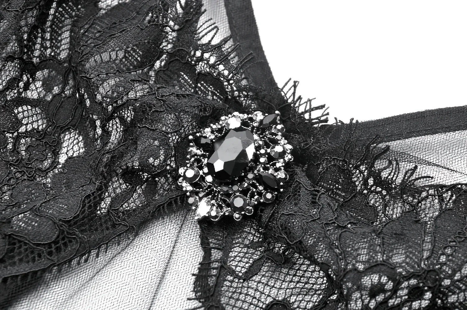 Dark in Love Whispering Shadows Gothic Mesh-Maxikleid Schwarz