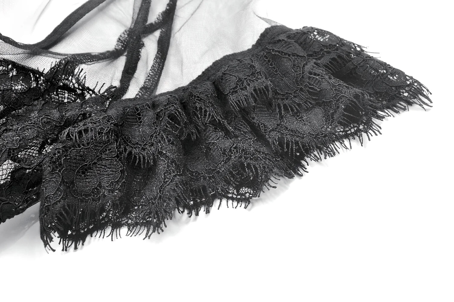 Dark in Love Whispering Shadows Gothic Mesh-Maxikleid Schwarz