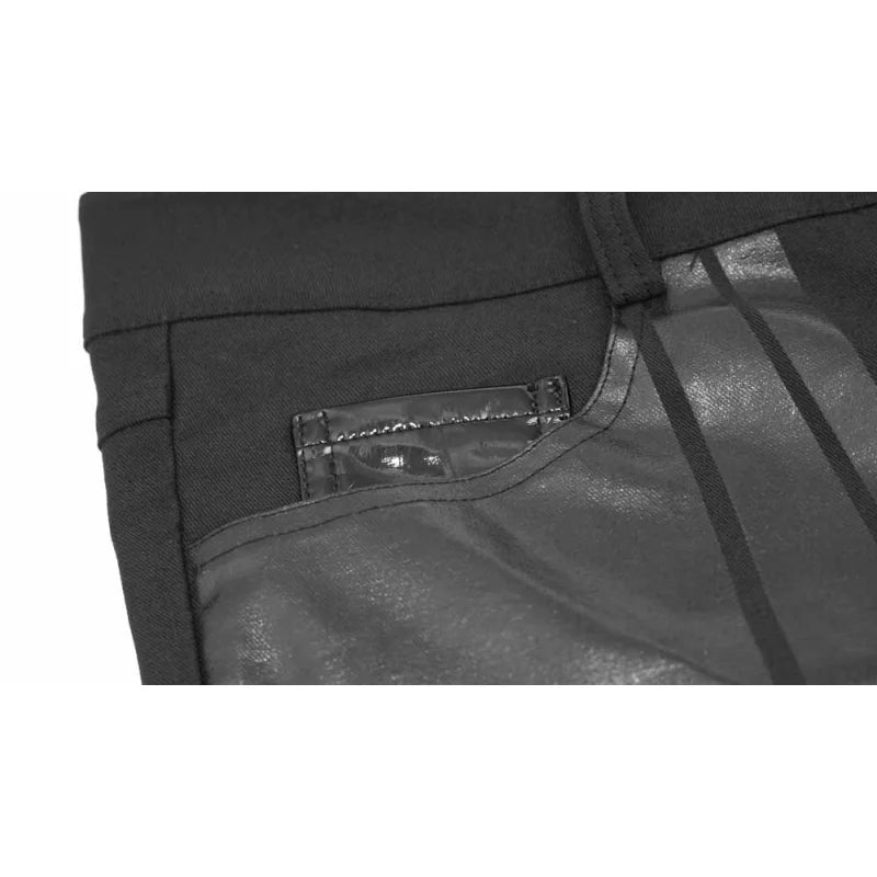 Schwarze Cyberpunk Herren Hose mit Lack-Details | Devil Fashion.