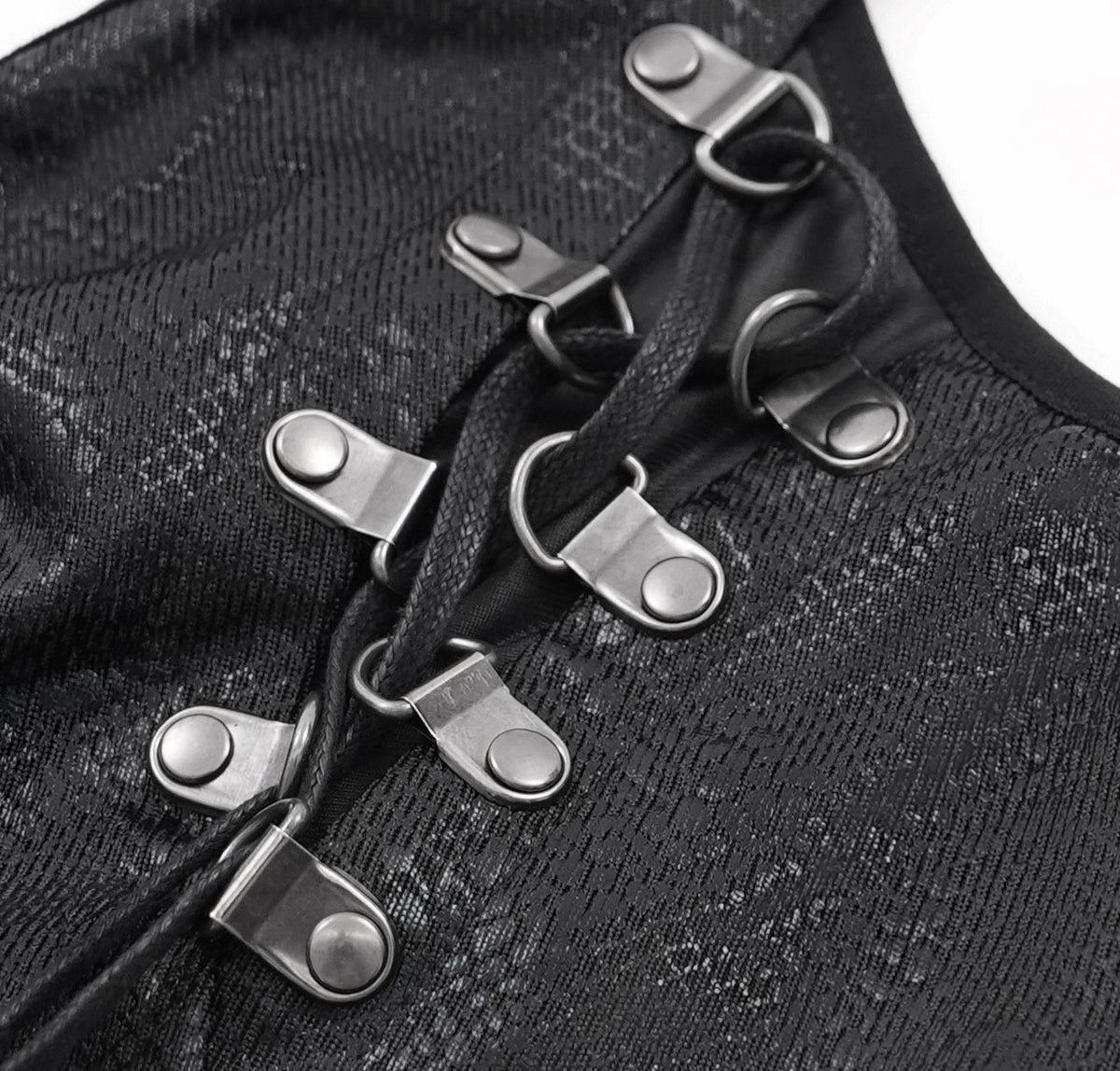 Devil Fashion – Reptilien-Look Crop Top „Cyber Serpent Hex“ mit Pentagramm