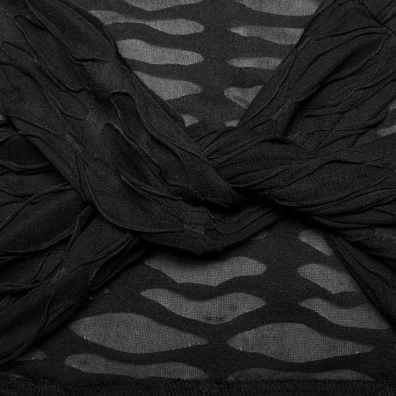 Punk Rave Langarm Crop Top Twister – Geknotet & Zerschlitzt