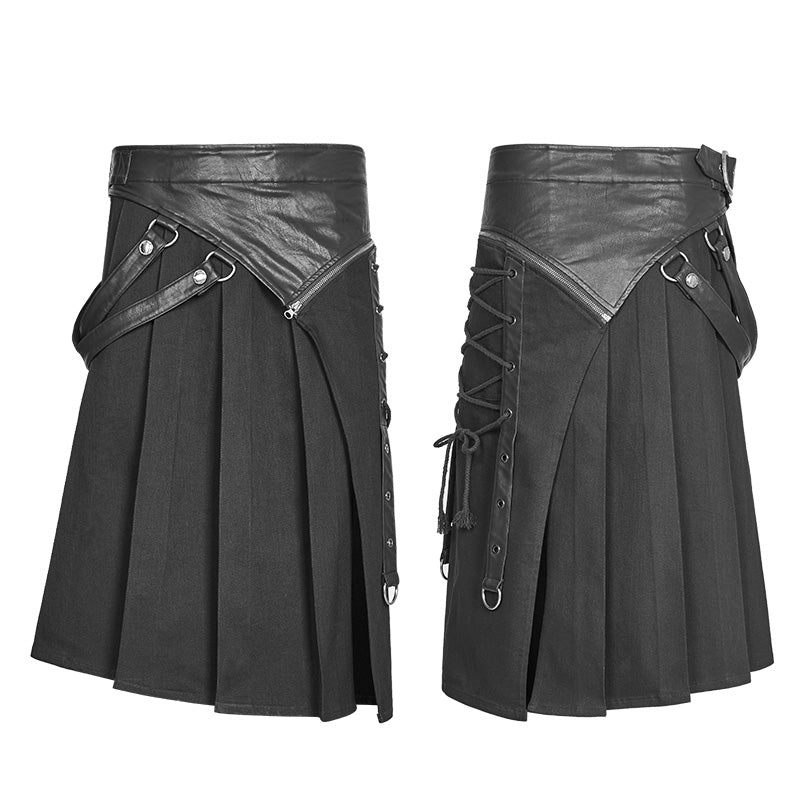 Punk Rave Legion Gothic- & LARP-Kilt Schwarz